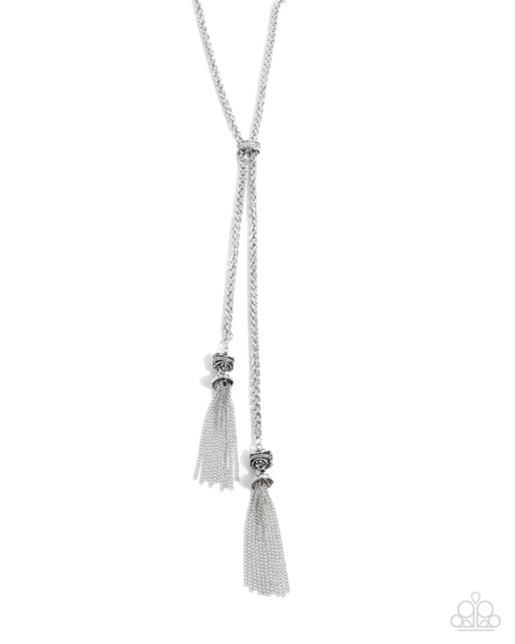 Paparazzi Jewelry Tassel Transit - White Necklace - Pure Elegance by Kym