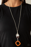 Paparazzi Jewelry Top Of The WOOD Chain -Orange Necklace - Pure Elegance by Kym