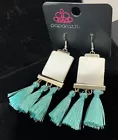 Paparazzi Jewelry Tassel Retreat - Blue Earring - Pure Elegance by Kym