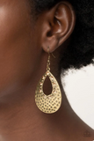 Paparazzi Jewelry Terraform Twinkle - Brass/Brown Earrings - Pure Elegance by Kym