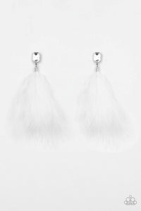 Paparazzi Jewelry The SHOWGIRL Must Go On - White Post Earring - Pure Elegance by Kym