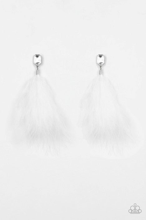 Paparazzi Jewelry The SHOWGIRL Must Go On - White Post Earring - Pure Elegance by Kym