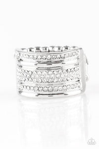 Paparazzi Jewelry Top Dollar Drama - White Ring - Pure Elegance by Kym