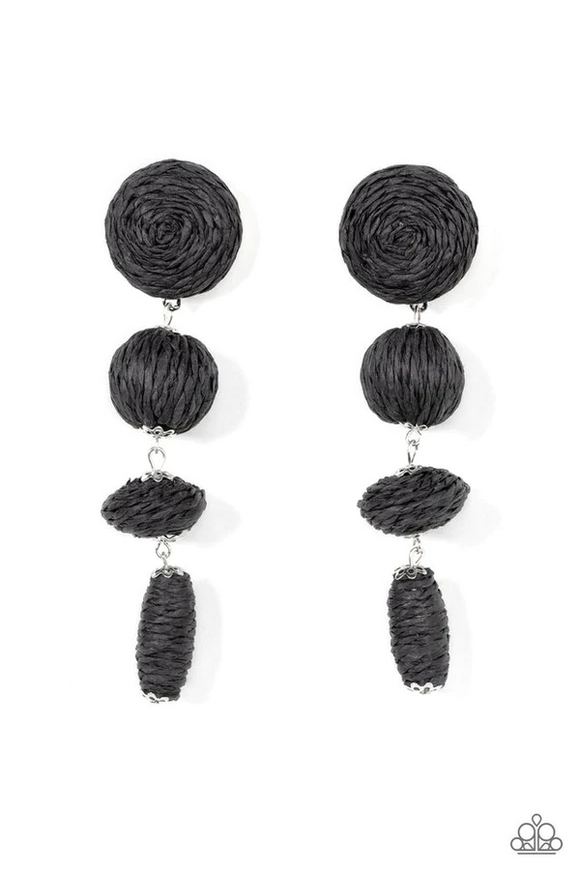 Paparazzi Jewelry Twine Tango - Black Earring - Pure Elegance by Kym