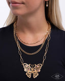 Paparazzi Jewelry Winged Wonder - Gold Necklace - Pure Elegance by Kym