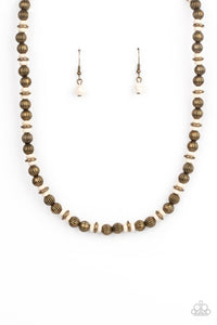 Paparazzi Jewelry Zen You Least Expect It - Brass Necklace - Pure Elegance by Kym