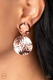 Paparazzi Jewelry Rush Hour - Copper Clip-On Earring - Pure Elegance by Kym