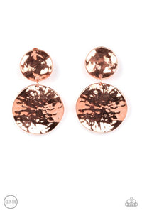 Paparazzi Jewelry Rush Hour - Copper Clip-On Earring - Pure Elegance by Kym