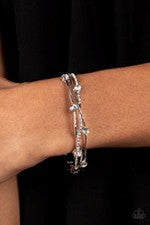 Paparazzi Jewelry Slammin' Sparkle - White Bracelet - Pure Elegance by Kym
