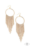 Paparazzi Jewelry Streamlined Shimmer - Gold Earring - Pure Elegance by Kym