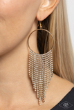 Paparazzi Jewelry Streamlined Shimmer - Gold Earring - Pure Elegance by Kym