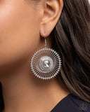 Paparazzi Jewelry Wonderful Wheel - White Earrings - Pure Elegance by Kym