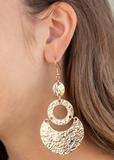 Paparazzi Accessories Shimmer Suite Gold Earring - Pure Elegance by Kym