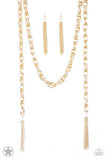 Paparazzi Accessories SCARFed for Attention Gold Necklace - Pure Elegance by Kym