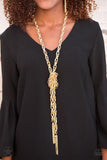 Paparazzi Accessories SCARFed for Attention Gold Necklace - Pure Elegance by Kym
