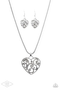 Paparazzi Accessories FILIGREE Your Heart With Love - Silver Necklace - Pure Elegance by Kym