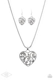 Paparazzi Accessories FILIGREE Your Heart With Love - Silver Necklace - Pure Elegance by Kym