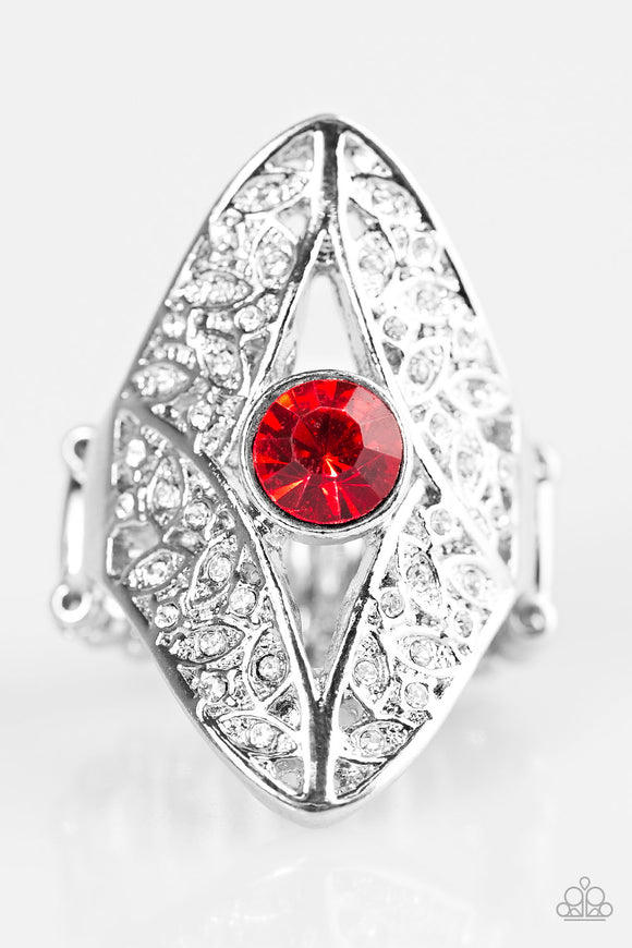 Paparazzi Accessories Glammed Up Gardens Red Ring - Pure Elegance by Kym