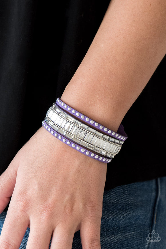Paparazzi Accessories Rock Star Rocker Purple Bracelet - Pure Elegance by Kym