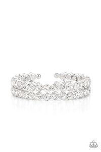 Paparazzi Jewelry Megawatt Majesty - White Bracelet  (LOP) - Pure Elegance by Kym