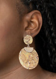 Paparazzi Accessories Really Retro-politan Yellow Earrings - Pure Elegance by Kym