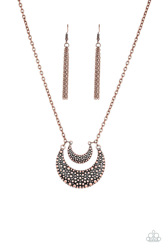 Paparazzi Accessories Get Well Moon Copper Necklace - Pure Elegance by Kym
