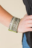 Paparazzi Accessories Wham Bam Glam Green Wrap Bracelet - Pure Elegance by Kym