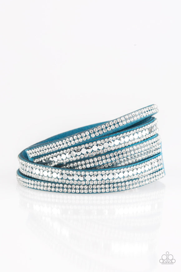 Paparazzi Jewelry Rock Star Attitude - Blue Bracelet - Pure Elegance by Kym