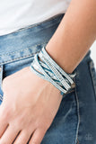 Paparazzi Jewelry Rock Star Attitude - Blue Bracelet - Pure Elegance by Kym