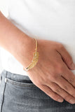 Paparazzi Accessories How Do You Like This FEATHER? - Gold Bracelet - Pure Elegance by Kym