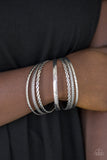 Paparazzi Accessories Rattle and Roll - Silver Bracelet - Pure Elegance by Kym