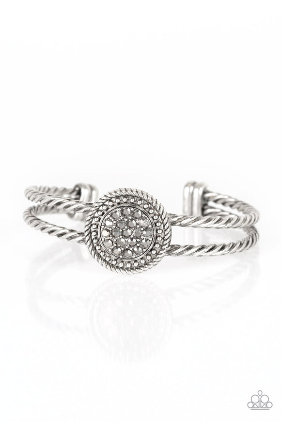 Paparazzi Accessories Definitely Dazzling Silver Cuff Bracelet - Pure Elegance by Kym
