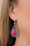 Paparazzi Accessories Flirty Finesse - Pink Earrings - Pure Elegance by Kym