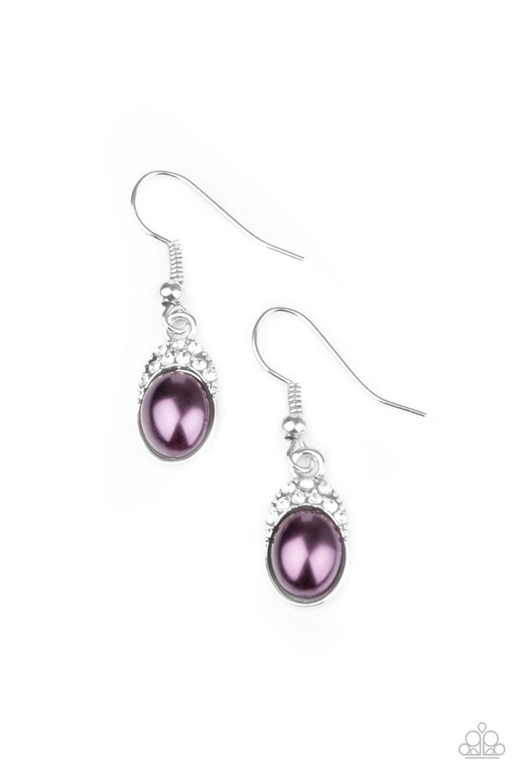 Paparazzi Accessories How Fancy Purple Earrings - Pure Elegance by Kym