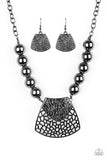 Paparazzi Accessories Large and In Charge Black Necklace - Pure Elegance by Kym