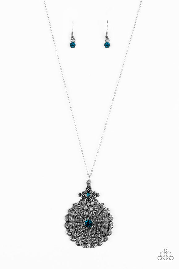 Paparazzi Jewelry Walk On The WILDFLOWER Side - Blue Necklace - Pure Elegance by Kym