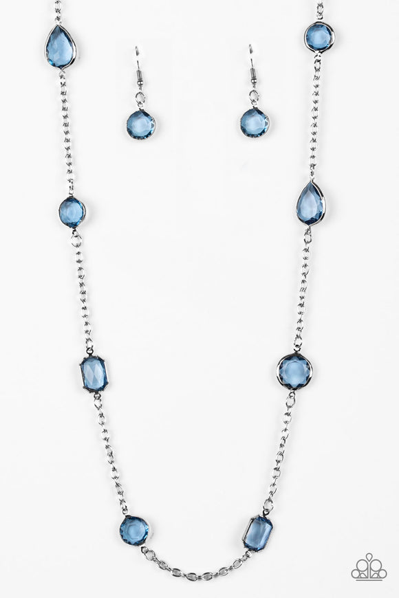 Paparazzi Accessories Glassy Glamorous Blue Necklace - Pure Elegance by Kym