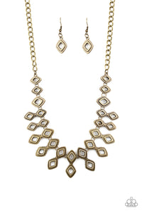 Paparazzi Accessories Geocentric Brass Necklace - Pure Elegance by Kym