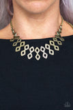 Paparazzi Accessories Geocentric Brass Necklace - Pure Elegance by Kym
