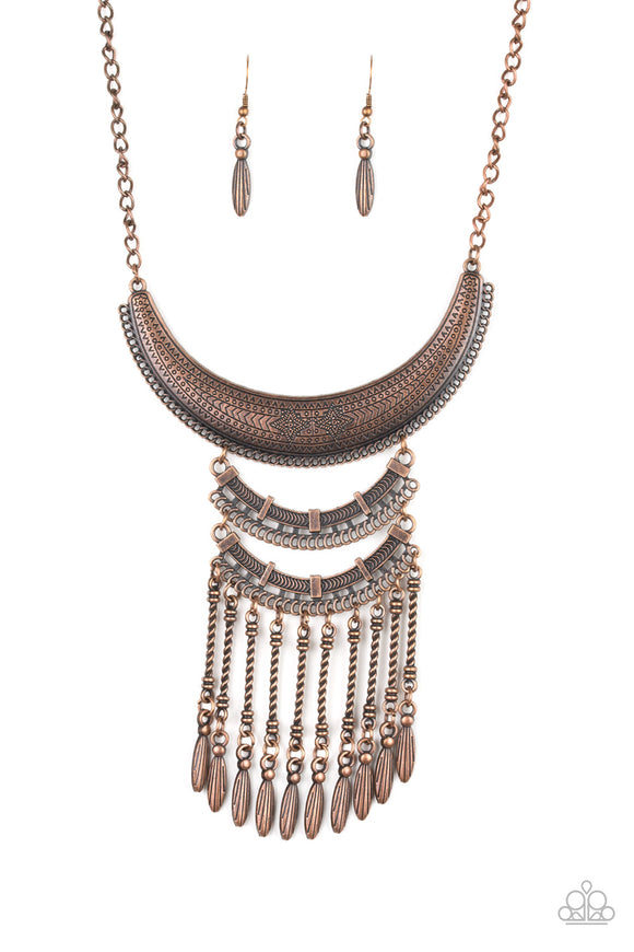 Paparazzi Jewelry Eastern Empress - Copper Necklace - Pure Elegance by Kym
