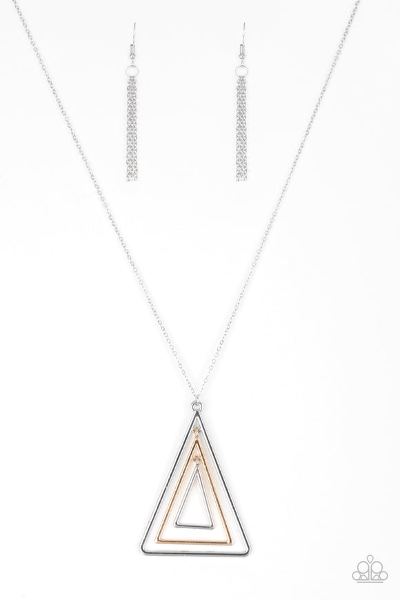 Paparazzi Accessories TRI Harder Silver Necklace - Pure Elegance by Kym