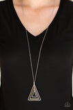 Paparazzi Accessories TRI Harder Silver Necklace - Pure Elegance by Kym