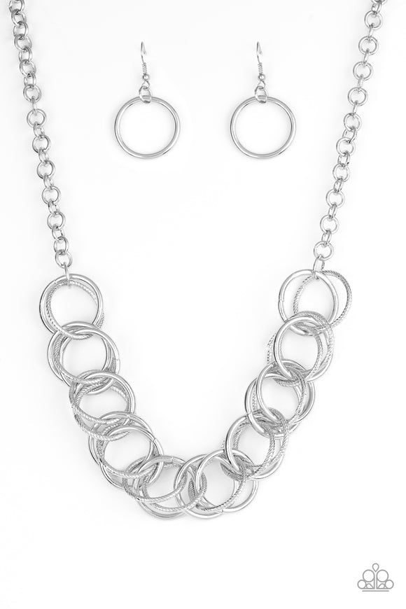 Paparazzi Jewelry Heavy Metal Hero - Silver Necklace - Pure Elegance by Kym