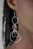 Paparazzi Accessories Five-Sided Fabulous Silver Earrings - Pure Elegance by Kym