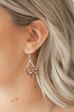 Paparazzi Accessories Fancy First Brown Earrings - Pure Elegance by Kym
