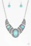 Paparazzi Accessories Leave Your LANDMARK Blue Necklace - Pure Elegance by Kym
