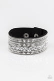 Paparazzi Accessories Really Rock Band Black/White Bracelet - Pure Elegance by Kym