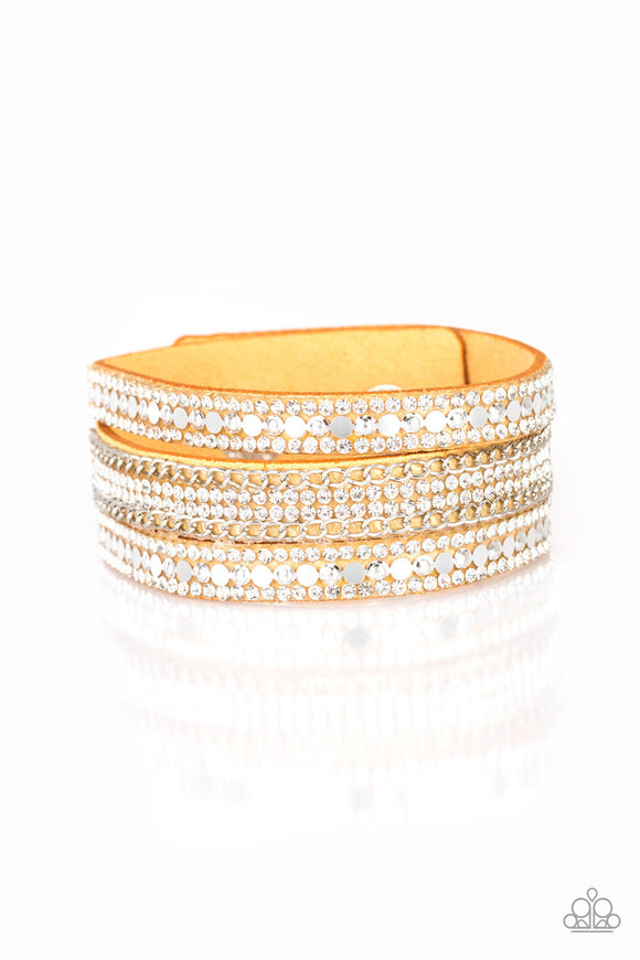 Paparazzi Accessories Fashion Fanatic Yellow Wrap Bracelet - Pure Elegance by Kym