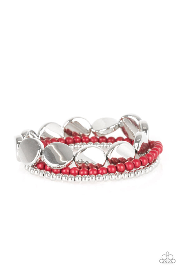 Paparazzi Accessories Beyond The Basics Red Bracelet - Pure Elegance by Kym