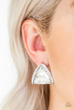 Paparazzi Accessories Exalted Elegance White Post Earrings - Pure Elegance by Kym